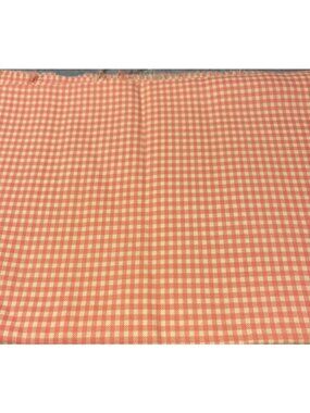Pink & Cream Gingham Checkered Fabric 15" x 44" Cotton Sewing Material